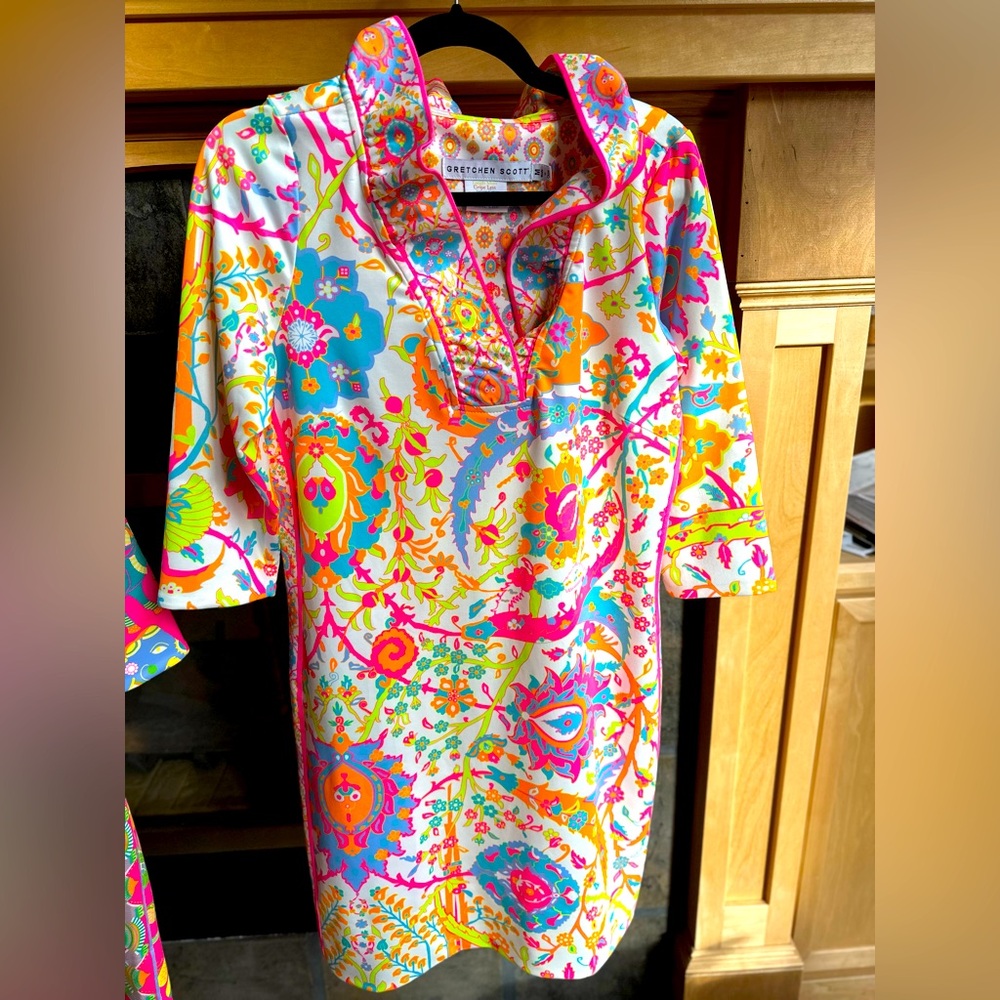 Gretchen Scott Ruffleneck Dress Medium EUC!